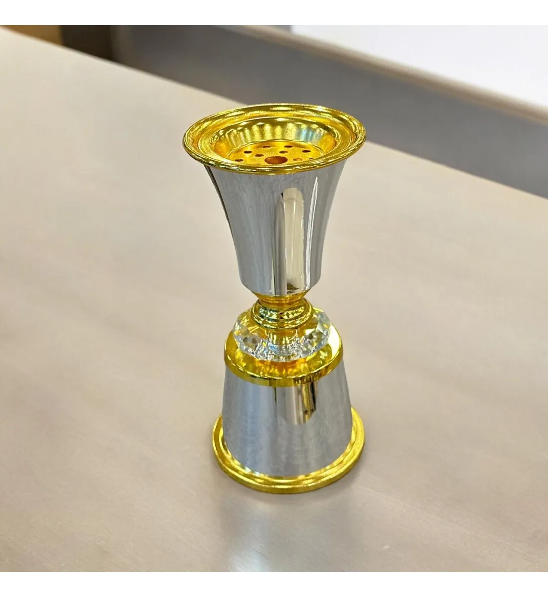  مبخره  استاينلس استيل فضي ذهبي 19×9×9سم 