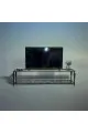طاولة بلازما حديد اسود سطح زجاج 160×45×40سم  