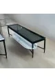 طاولة بلازما دورن اسود زجاج +بديل الرخام  160 سم