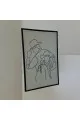لوحه زينة حائط قماش جبسيه  باطار اسود شكل انسان 120×80سم 