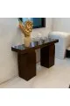 طاولة مدخل كونسول خشب بني 160×40×90سم 