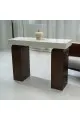  طاولة مدخل خشب بني سطح بديل الرخام بيج  120×40×90سم 