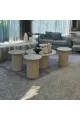 طقم طاولات قهوه وتقديم خشب ببيج  5قطع  