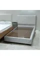 سرير نفر  خشب مخمل  لون ابيض 190×90سم 