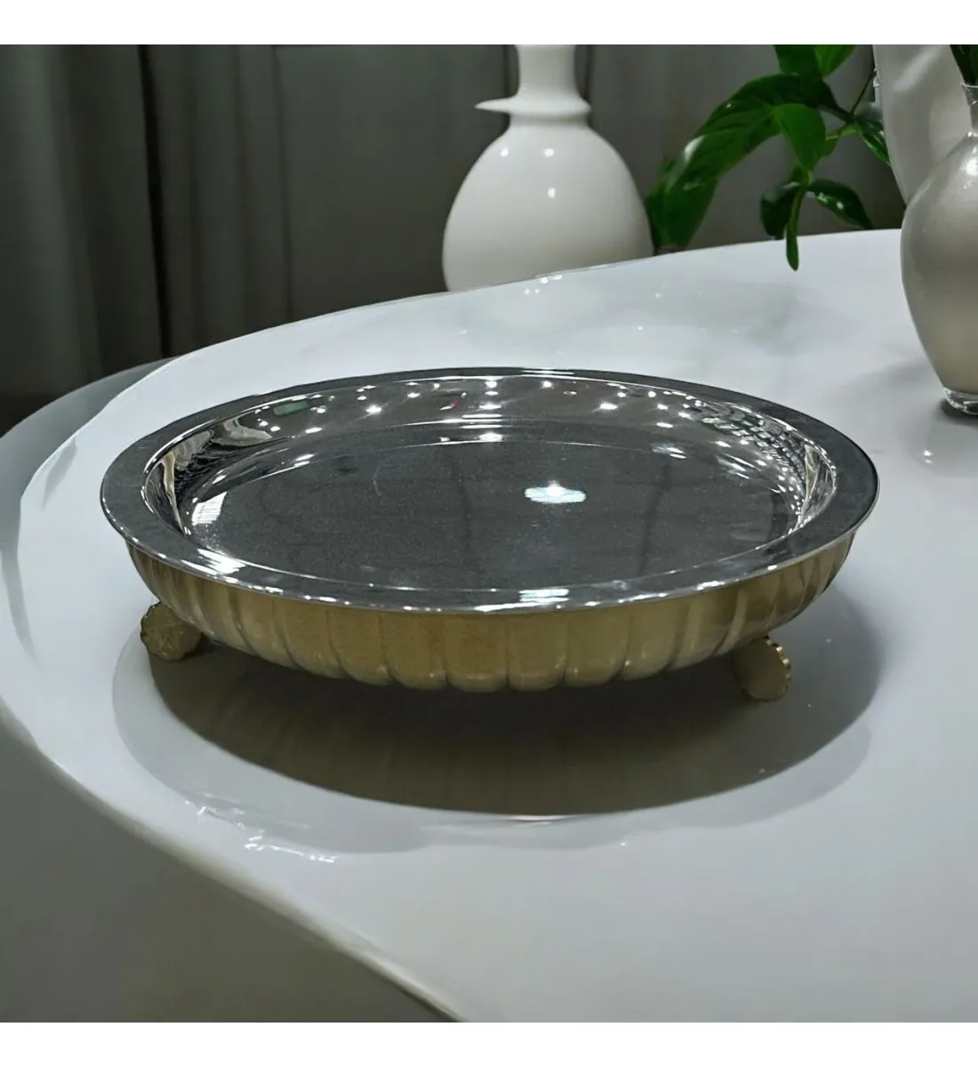 تمريه  بقاعدة اتسل ذهبي 30سم 