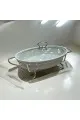 سخان بوفية صحن تقديم سيراميك لتسخين الطعام مزود بغطاء بتصميم فريد 12سم 