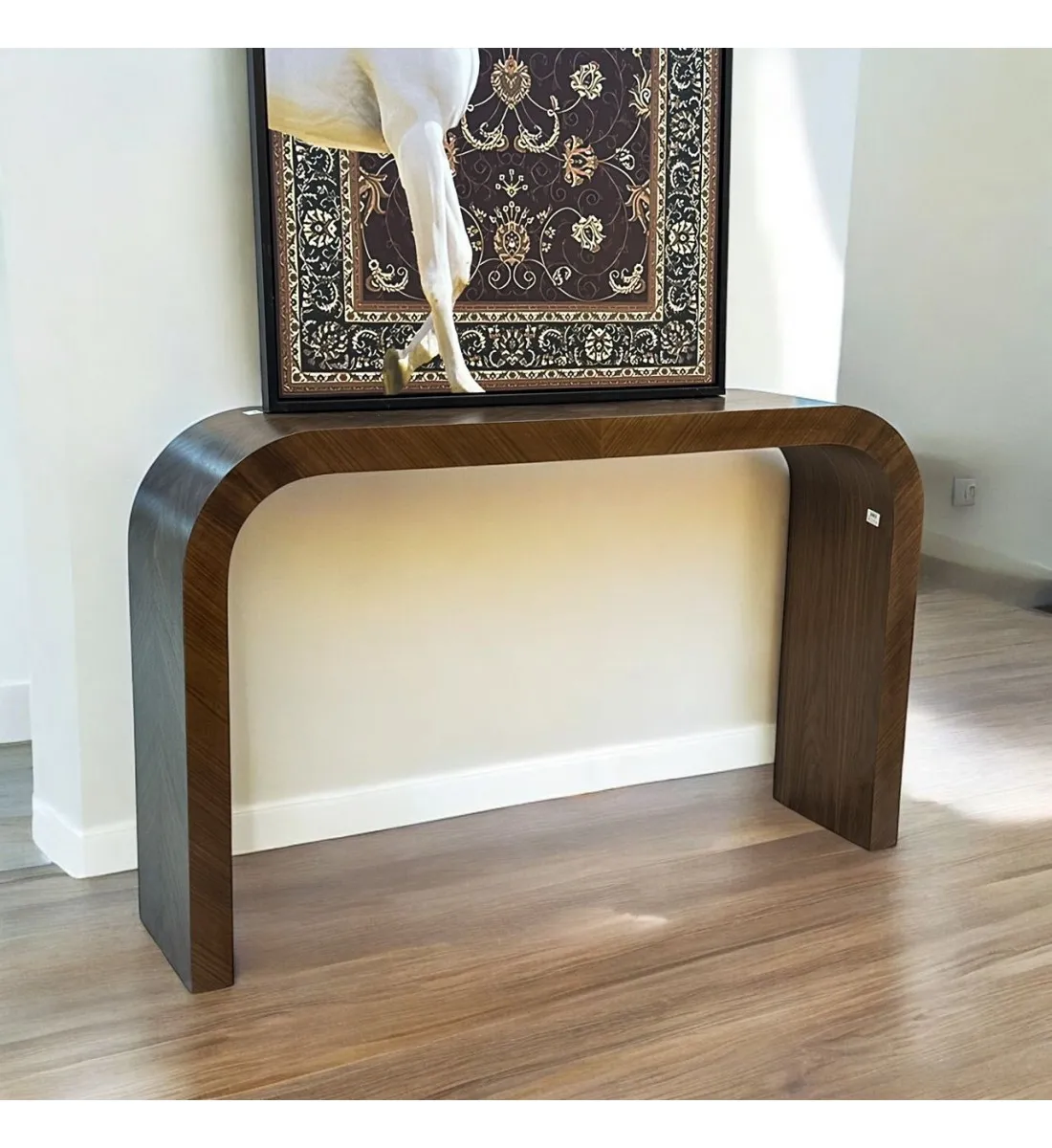 طاولة مدخل كلاسيكي خشب قشرة الجوز بني 160×35×100سم (المنتج تفصيل )