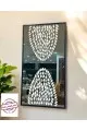 لوحة مراة  اسود  جبسية باطار خشبي اسود  105×80سم 