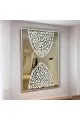 لوحة مراة  جبسية باطار خشبي شامبين 150×100سم 