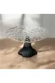 سلال فواكه معدني فضي قاعدة اسود 25×25×13سم 