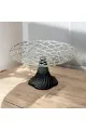 سلال فواكه معدني فضي قاعدة اسود 25×25×13سم 