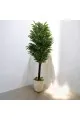 شجر اخضر بمركن بلاستيك  ابيض تزيين صناعي 180سم