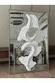 مراة جبسية معتقة باطار خشبي ذهبي  150×100سم (المنتج تفصيل )