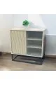 طاولة بوفية بلون  بيج علي اسود 80×80×40سم 