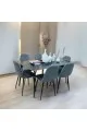طقم طاولة طعام سيراميك اسود   6 كراسي رمادي 150×90×73سم