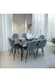 طقم طاولة طعام سيراميك اسود   6 كراسي رمادي 150×90×73سم
