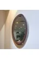 مرآة بيضاوية بإطار خشب صلب لون بني غامق 120×80سم (منتج تفصيل )