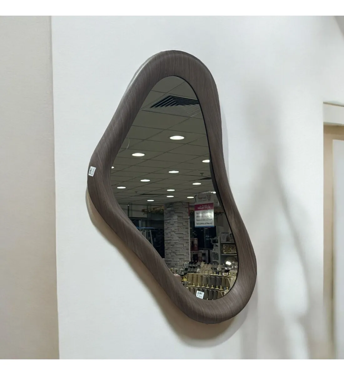 مرآة جدارية بإطار خشب صلب لون بني غامق 120×60سم (منتج تفصيل )