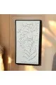 لوحة فنية بخطوط شجرية  هندسية جبسية باطار اسود 100×200سم (المنتج تفصيل )