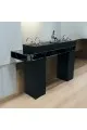 طاولة مدخل مزخرفة باللونين الأسود مرايا ، تصميم هندسي فريد، مقاس140 × 40 × 92 سم(منتج تفصيل )
