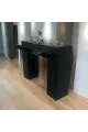 طاولة مدخل مزخرفة باللونين الأسود مرايا ، تصميم هندسي فريد، مقاس140 × 40 × 92 سم(منتج تفصيل )