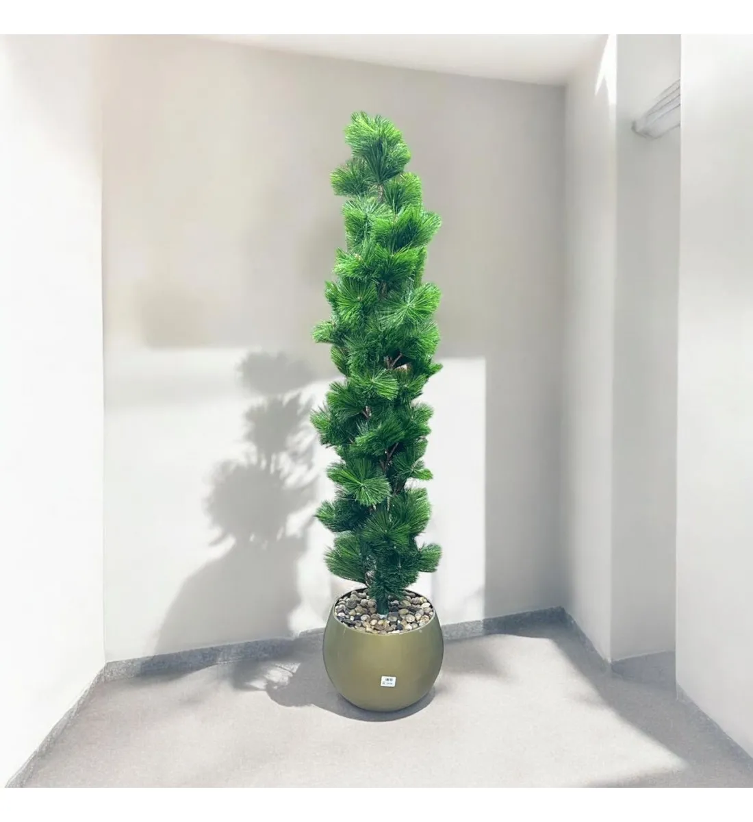 اشجار صناعية زينة ورق شوك مركن ذهبي  الطوال 160 سم 