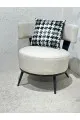 كرسي مفرد مميز بتصميم مودرن لون بيج جلد 63×68×65سم 