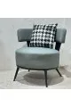 كرسي مفرد مميز بتصميم مودرن لون رمادي جلد 63×68×65سم