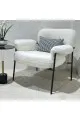 كرسي بوكليت ابيض من القماش ومعدن 60×75×80سم 
