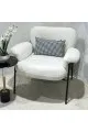كرسي بوكليت ابيض من القماش ومعدن 60×75×80سم 
