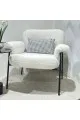 كرسي بوكليت ابيض من القماش ومعدن 60×75×80سم 