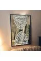 مراة جبسية باطار خشبي اسود 150×100سم (المنتج تفصيل )