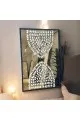 مراة جبسية باطار خشبي اسود 150×100سم (المنتج تفصيل )