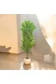 شجرة باللون الاخضر صناعية  مركن ابيض 140سم 