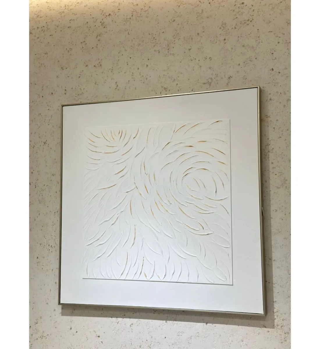  لوحة اطار ابيض  تصميم انيق 100×100سم 