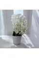 نبتة ورد  صناعي بوعاء بلاستيك ابيض 74سم 