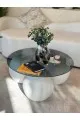 طاولة قهوه سطح زجاج الكور جبس 90×90×42سم 