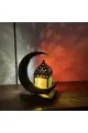 تحفة ديكورية على شكل هلال مزخرف باللون اسود 26×17×12سم 