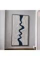 لوحة فنية -هندسية جبسية باطار اسود 100×180سم  (المنتج تفصيل )