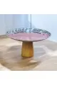 استاند تقديم معدني دائري قاعدة خشب  26×26×13سم 