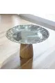 استاند تقديم معدني دائري قاعدة خشب  17×17×10سم 