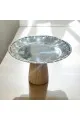 استاند تقديم معدني دائري قاعدة خشب  17×17×10سم 