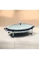 سخان بوفية صحن تقديم سيراميك لتسخين الطعام مزود بغطاء بتصميم فريد 40×28×12سم 