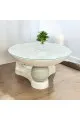 طاوله اساسيه مفرد زجاج ابيض 80×80×40سم 