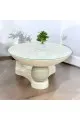 طاوله اساسيه مفرد زجاج ابيض 80×80×40سم 