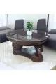 طاوله اساسيه مفرد زجاج بني 80×80×40سم 
