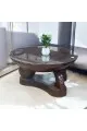 طاوله اساسيه مفرد زجاج بني 80×80×40سم 