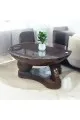 طاوله اساسيه مفرد زجاج بني 80×80×40سم 