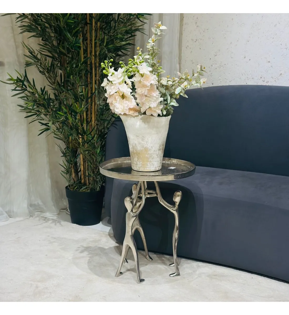 طاولة خدمة معدن 3 مجسمات 45×45×55سم 