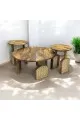 طاولة تقديم مع 2 جانبيه